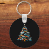 Funny Tuna Fish Christmas Tree Santa Claus Xmas Fi Schlüsselanhänger (Vorderseite)