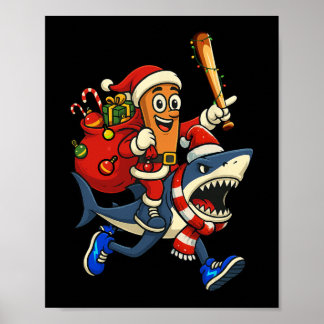 Funny Tung Tung Sahur Riding Tralala Xmas Italian  Poster