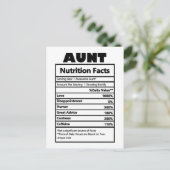 Funny Tunt Nutrition Fakten Postkarte (Stehend Vorderseite)