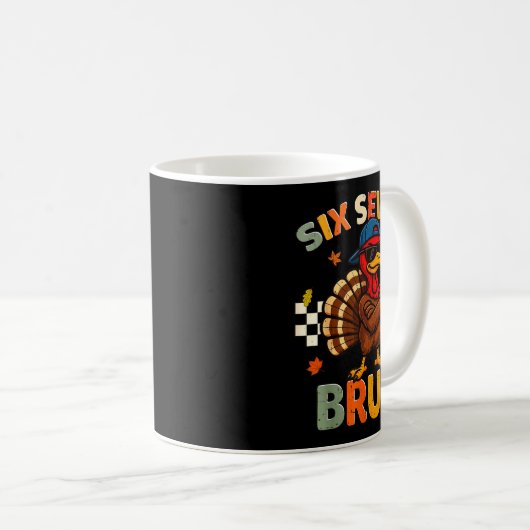 Funny Turkey 6 7 Bruh Thanksgiving Shirts Boys Kid Kaffeetasse (VorderseiteRechts)