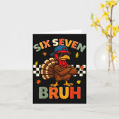 Funny Turkey 6 7 Bruh Thanksgiving Shirts Boys Kid Karte (Gelbe Blume)