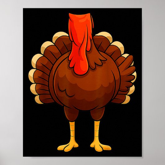 Funny Turkey Body Costume Thanksgiving Men Women K Poster (Vorne)