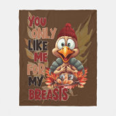 Funny Turkey Brust Erntedank Fleecedecke (Vorderseite)