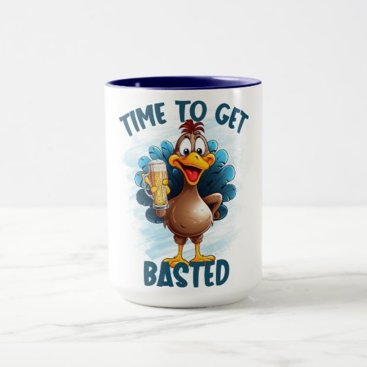 Funny Turkey Brust Erntedank Tasse (Zentrum)