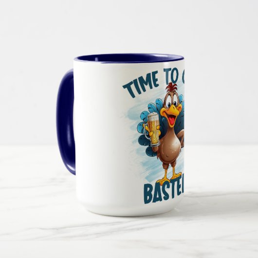 Funny Turkey Brust Erntedank Tasse (Vorderseite Links)