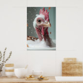 Funny Turkey Bubble Bath Art, Farmhouse Bathroom Poster (Küche)