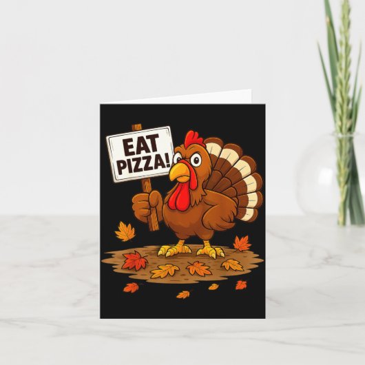 Funny Turkey Eat Zza Thanksgiving For Men Women Ki Karte (Vorderseite)