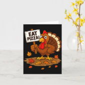 Funny Turkey Eat Zza Thanksgiving For Men Women Ki Karte (Gelbe Blume)