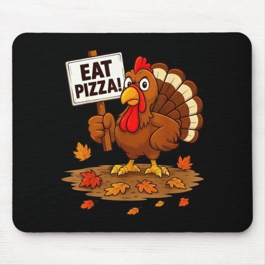 Funny Turkey Eat Zza Thanksgiving For Men Women Ki Mousepad (Vorne)