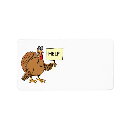 Funny Turkey Erntedank Address Stickers Hilfe Adressaufkleber (Vorne)