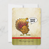 Funny Turkey Erntedank Dinner Einladung (Rückseite)