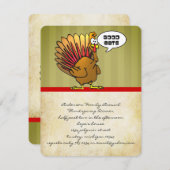 Funny Turkey Erntedank Dinner Einladung (Vorne/Hinten)