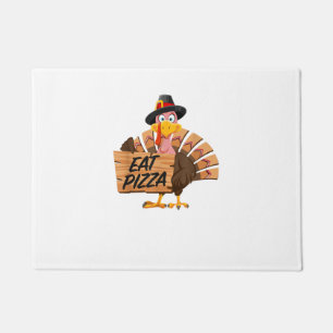 Funny Turkey Erntedank Essen Pizza Vegan Pilgrim Fußmatte