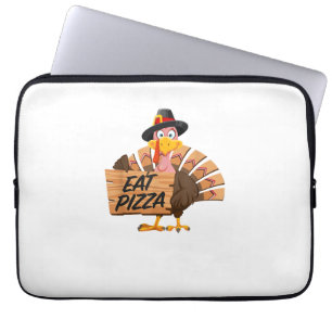 Funny Turkey Erntedank Essen Pizza Vegan Pilgrim Laptopschutzhülle