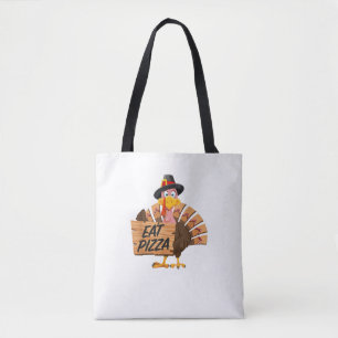 Funny Turkey Erntedank Essen Pizza Vegan Pilgrim Tasche