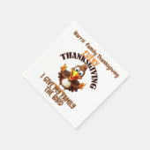 Funny Turkey Erntedank Friendsgiving Serviette (Ecke)