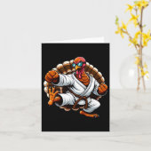 Funny Turkey Erntedank Karate Judo Martial Arts Karte (Gelbe Blume)