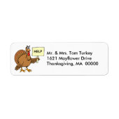 Funny Turkey Erntedank Rücksendeadresse Stickers (Vorne)