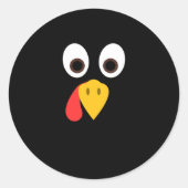 Funny Turkey Erntedank Runder Aufkleber (Vorderseite)