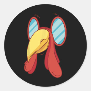 Funny Turkey Face Erntedank Fall Joke Spaß Runder Aufkleber