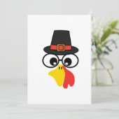 Funny Turkey Face für Erntedank Einladung (Stehend Vorderseite)