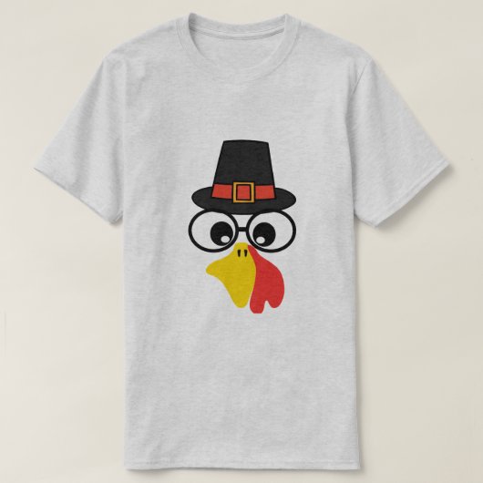 Funny Turkey Face für Erntedank T-Shirt (Design vorne)