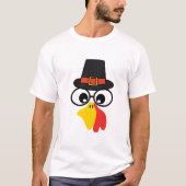 Funny Turkey Face für Erntedank T-Shirt (Vorderseite)
