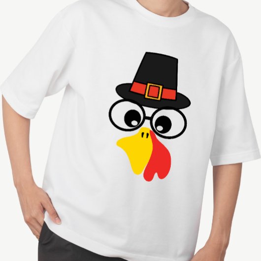 Funny Turkey Face für Erntedank T-Shirt