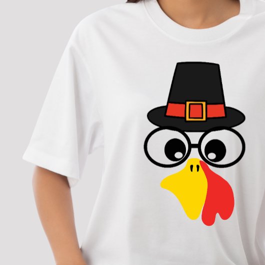 Funny Turkey Face für Erntedank T-Shirt