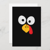 Funny Turkey Gesichter Erntedank Matching Family C Einladung (Vorne/Hinten)