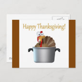 Funny Turkey, glücklicher Erntedanktag Feiertagspostkarte (Vorne/Hinten)