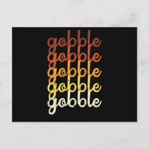 Funny Turkey Gobble Gobble Erntedank Dinner Postkarte