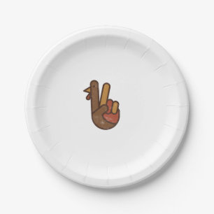 Funny Turkey Hand Erntedank Retro Vintag Top L Pappteller