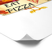 Funny Turkey Iss Pizza Erntedank Day Poster (Ecke)