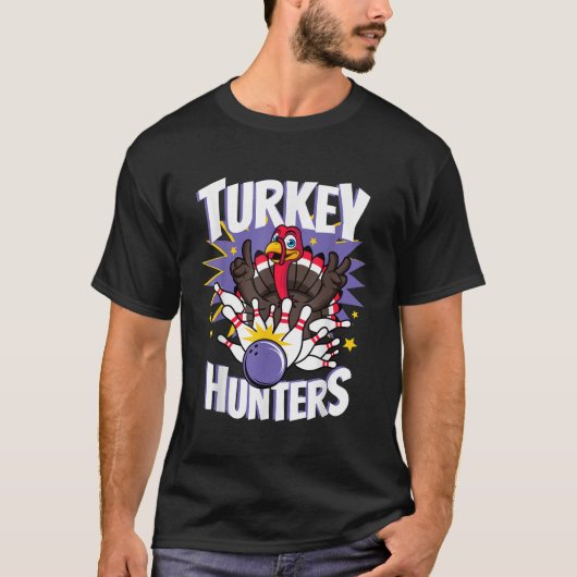 Funny Turkey Junters Erntedank Bowler Bowling P T-Shirt (Vorderseite)