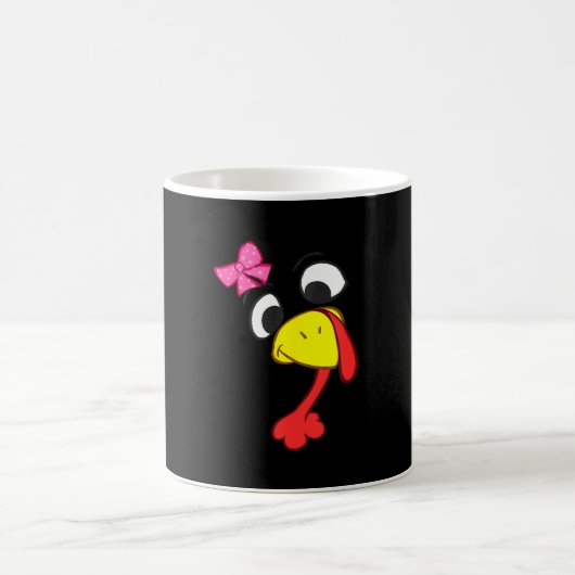Funny Turkey konfrontiert Rosa Bow Erntedank Kaffeetasse (Mittel)
