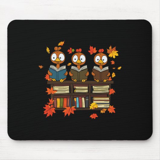 Funny Turkey Lesen Buch Bibliothekare Broschüre Da Mousepad (Vorne)