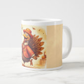 Funny Turkey, Let's Dance with Me, Thanksgiving Jumbo-Tasse (Vorderseite Rechts)