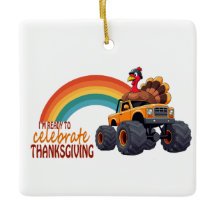 Funny Turkey Monster Truck Erntedank Ornament