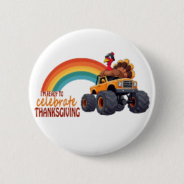 Funny Turkey Monster Truck Erntedank Taste Button