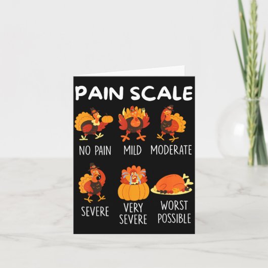 Funny Turkey Pain Scale Thanksgiving Cna Er Nurse  Karte (Vorderseite)