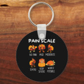 Funny Turkey Pain Scale Thanksgiving Cna Er Nurse Schlüsselanhänger (Vorderseite)