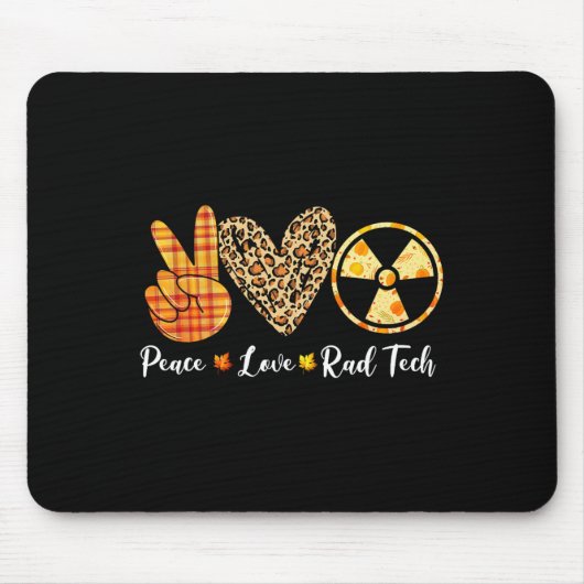 Funny Turkey Peace Liebe Krass Tech Fall Erntedank Mousepad (Vorne)