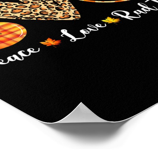 Funny Turkey Peace Liebe Krass Tech Fall Erntedank Poster (Ecke)