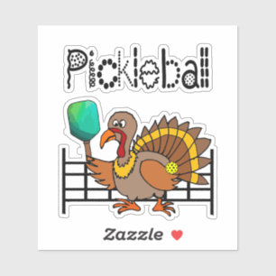 Funny Turkey Pickleball Erntedank Aufkleber