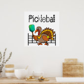 Funny Turkey Pickleball Erntedank Poster (Küche)