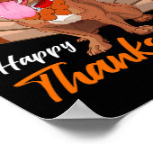 Funny Turkey Pitbull Dog Maple Leaf Fall Vibes Tha Poster (Ecke)