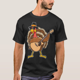 Funny Turkey Playing Guitar Thanksgiving T-Shirt