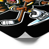 Funny Turkey Playing Ice Hockey Thanksgiving Sport Poster (Ecke)