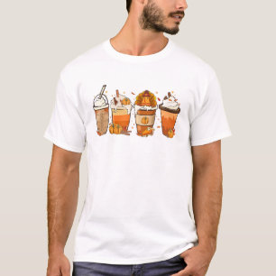 Funny Turkey Pumpkin Gewürz Latte Fall Kaffee Dank T-Shirt